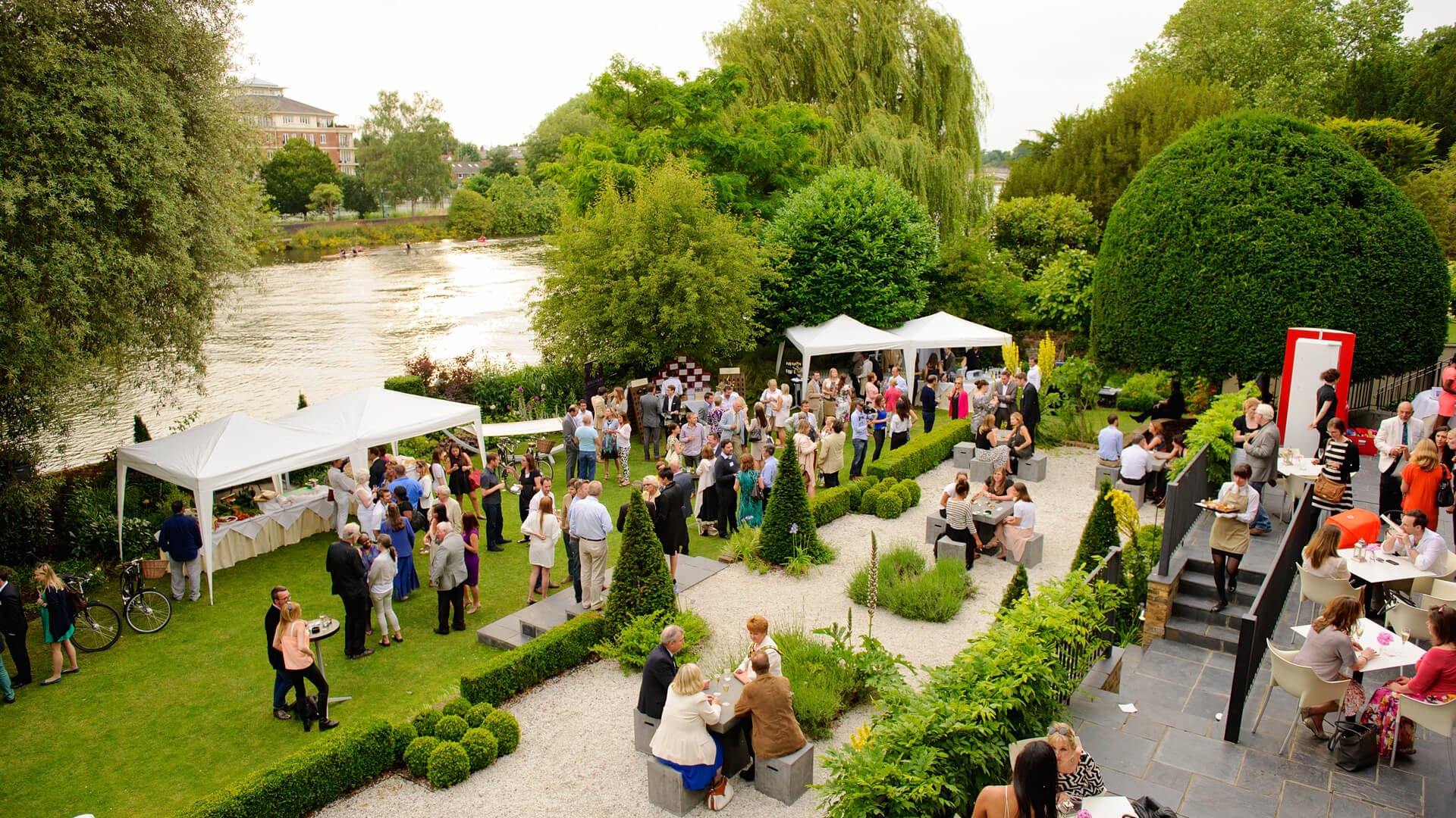 Back garden set up for event